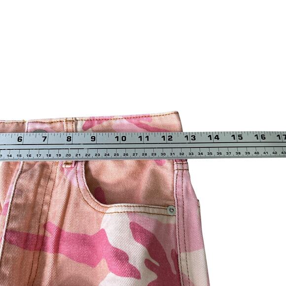 Alessandra Rich Cargo Jeans Womens 24 Pink Camo Cotton Gabardine Pants $825 READ - Picture 8 of 15